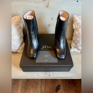 J. Crew, Black Leather Ankle Boots, NWT